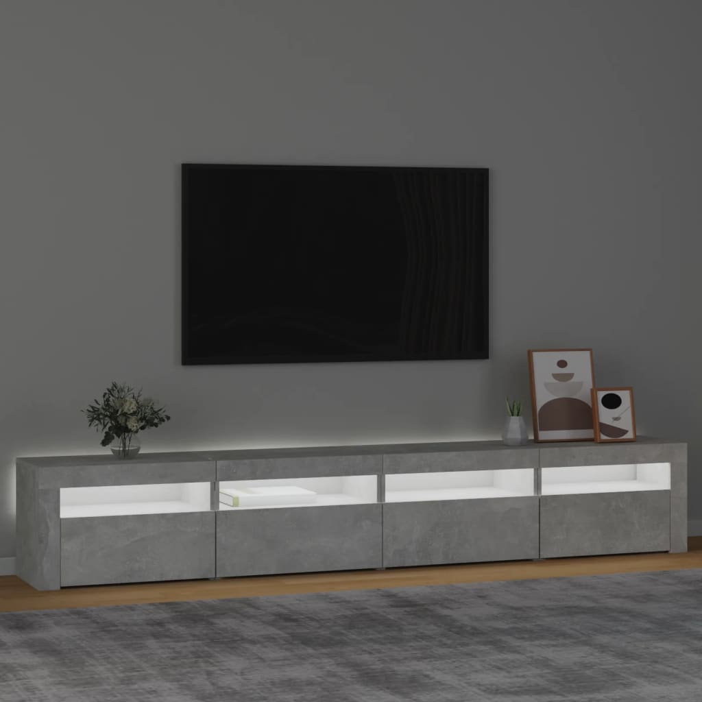 Έπιπλο Τηλεόρασης με LED Γκρι Σκυροδέματος 240 x 35 x 40 εκ.