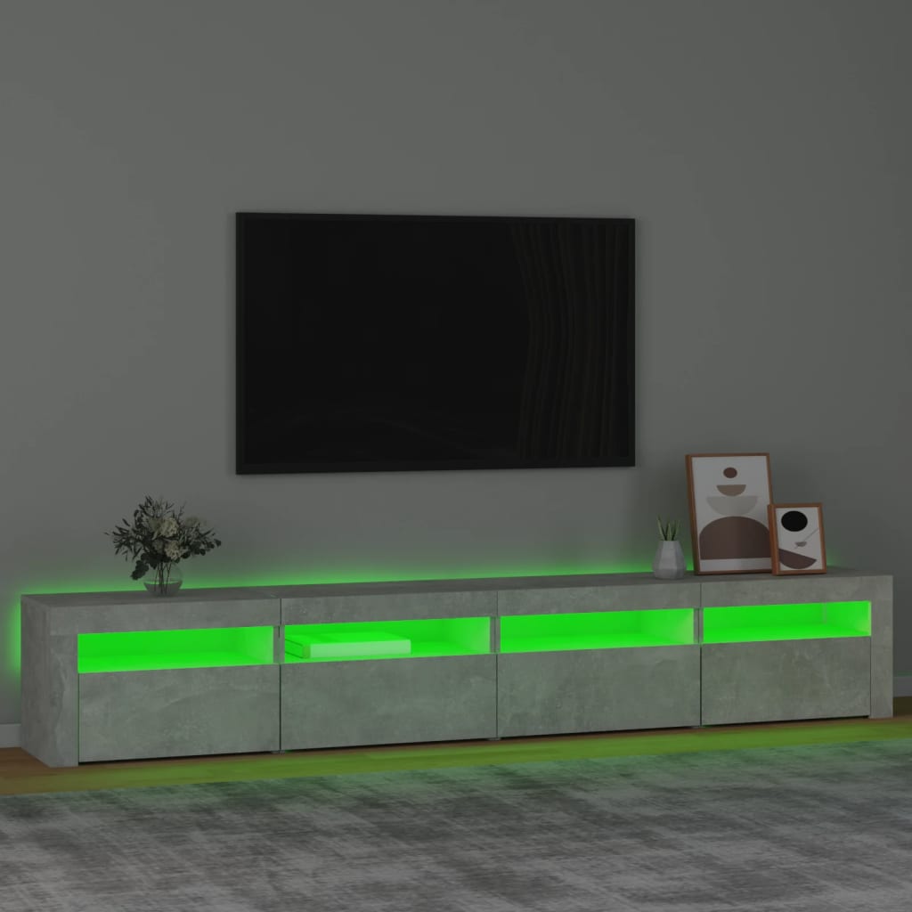Έπιπλο Τηλεόρασης με LED Γκρι Σκυροδέματος 240 x 35 x 40 εκ.