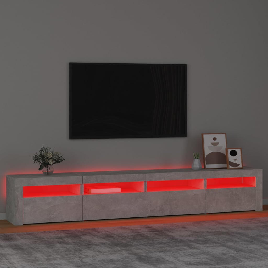 Έπιπλο Τηλεόρασης με LED Γκρι Σκυροδέματος 240 x 35 x 40 εκ.