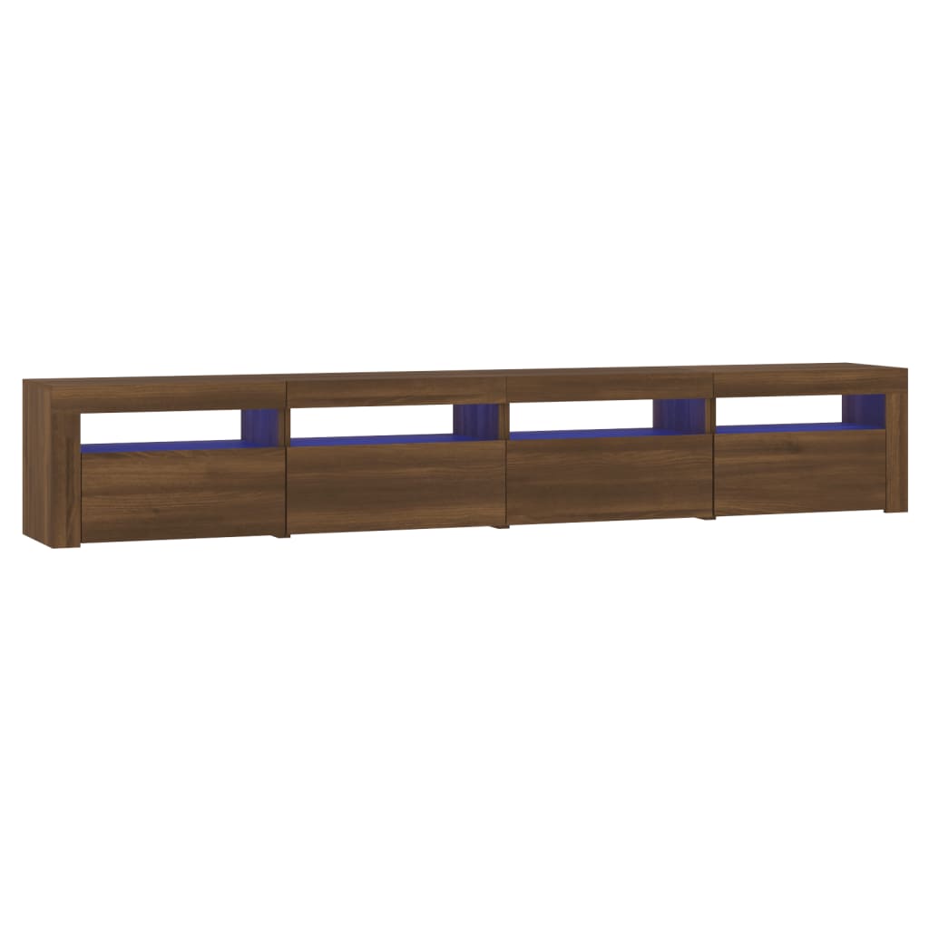 Έπιπλο Τηλεόρασης με LED Καφέ Δρυς 240x35x40 εκ.