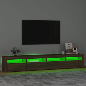 Έπιπλο Τηλεόρασης με LED Καφέ Δρυς 240x35x40 εκ.