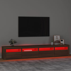 Έπιπλο Τηλεόρασης με LED Καφέ Δρυς 240x35x40 εκ.