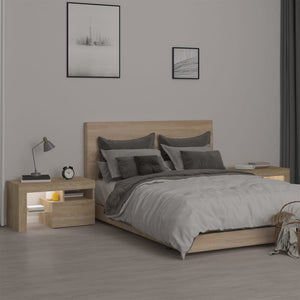 Κομοδίνα με LED 2 τεμ. Sonoma δρυς 70x36,5x40 εκ. - Pakobazaar
