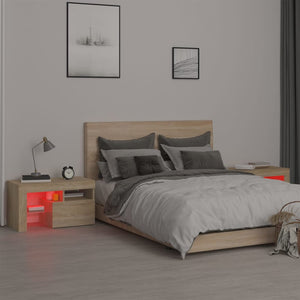 Κομοδίνα με LED 2 τεμ. Sonoma δρυς 70x36,5x40 εκ. - Pakobazaar
