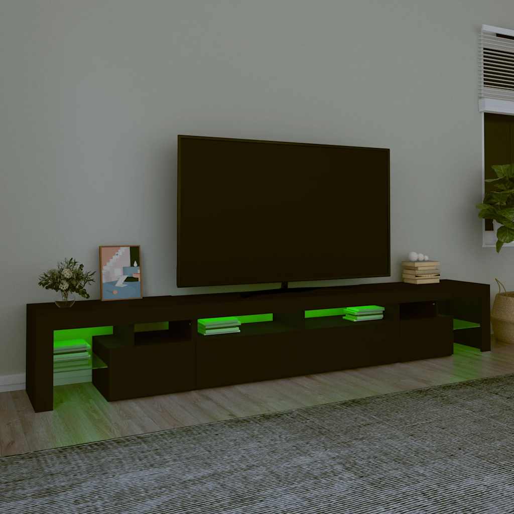 Έπιπλο Τηλεόρασης με LED Μαύρο 260x36,5x40 εκ.