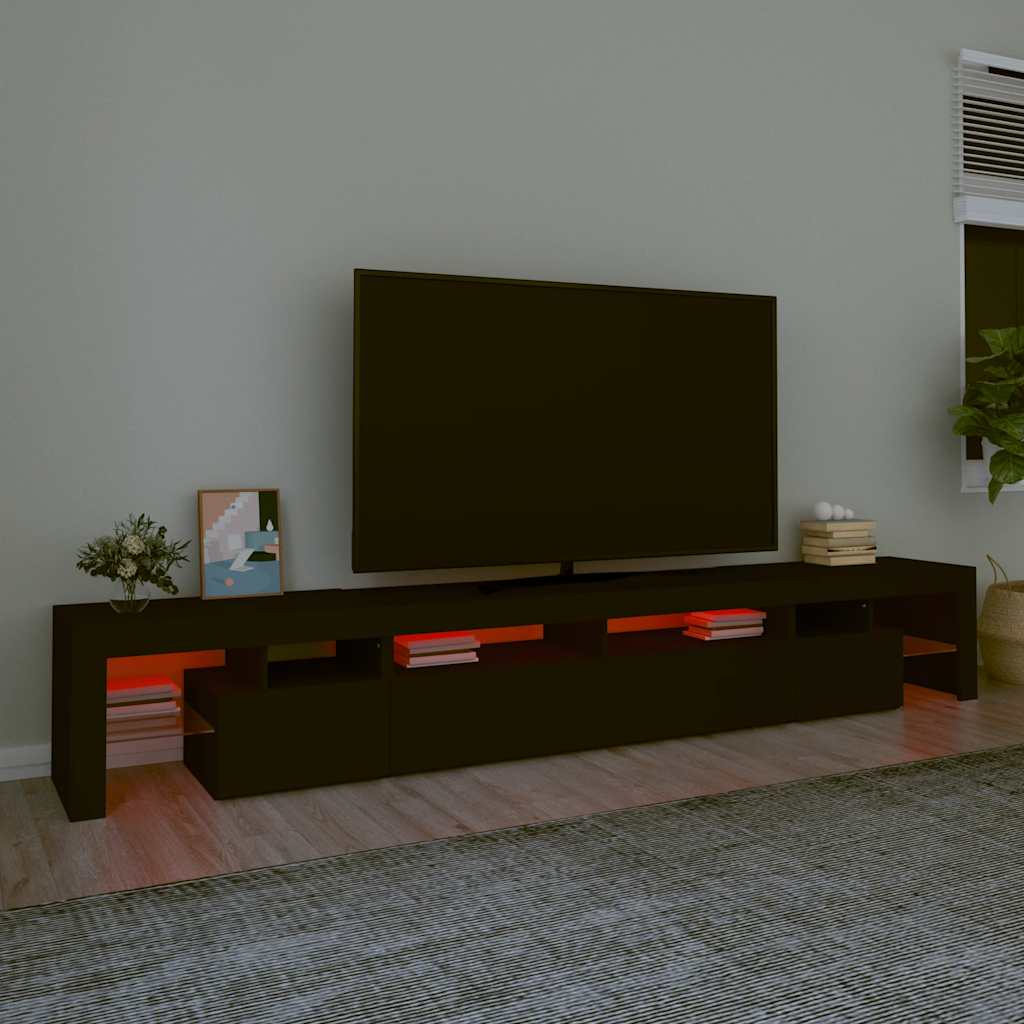 Έπιπλο Τηλεόρασης με LED Μαύρο 260x36,5x40 εκ.