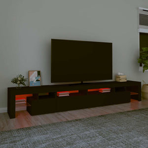 Έπιπλο Τηλεόρασης με LED Μαύρο 260x36,5x40 εκ.