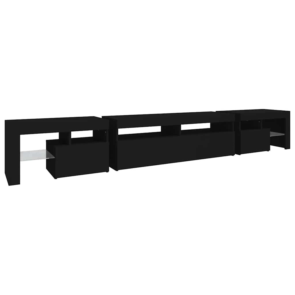 Έπιπλο Τηλεόρασης με LED Μαύρο 260x36,5x40 εκ.