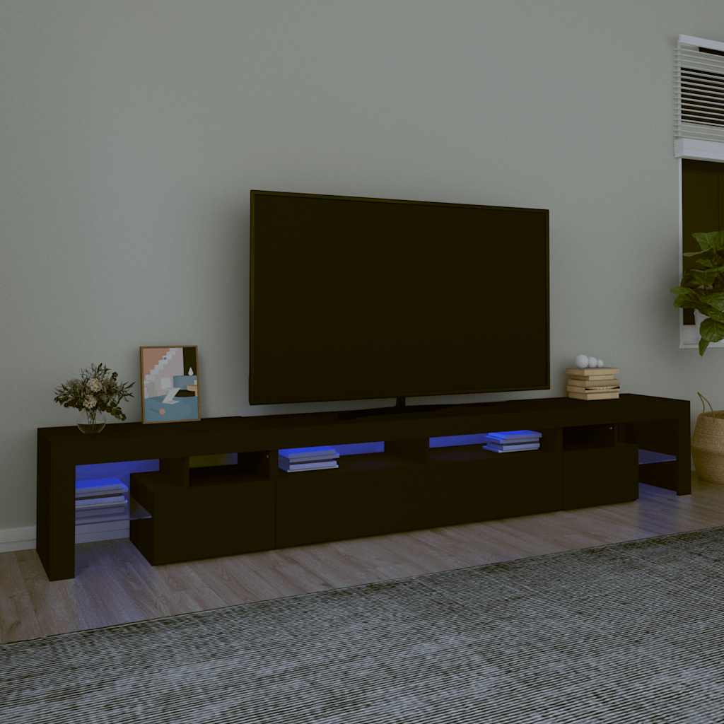 Έπιπλο Τηλεόρασης με LED Μαύρο 260x36,5x40 εκ.