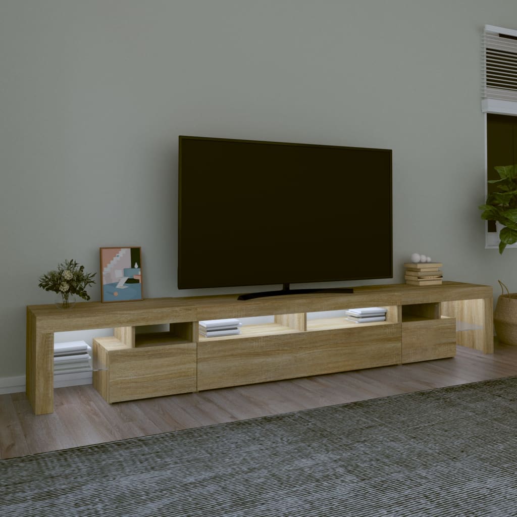 Έπιπλο Τηλεόρασης με LED Sonoma Δρυς 260x36,5x40 εκ. - Pakobazaar