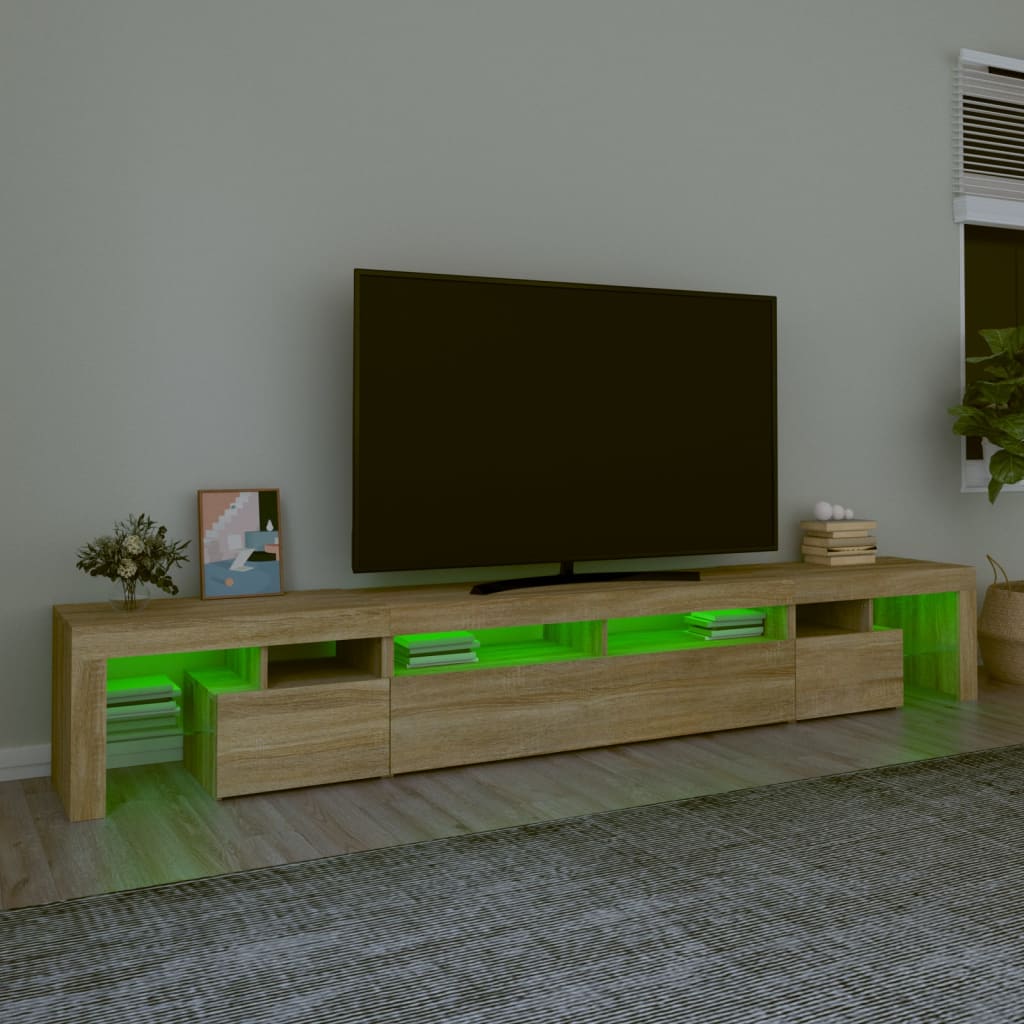 Έπιπλο Τηλεόρασης με LED Sonoma Δρυς 260x36,5x40 εκ. - Pakobazaar