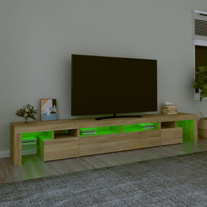 Έπιπλο Τηλεόρασης με LED Sonoma Δρυς 260x36,5x40 εκ. - Pakobazaar