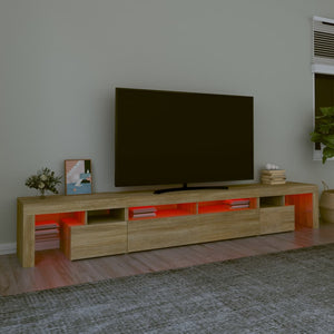 Έπιπλο Τηλεόρασης με LED Sonoma Δρυς 260x36,5x40 εκ. - Pakobazaar