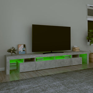 Έπιπλο Τηλεόρασης με LED Γκρι Σκυροδέματος 260x36,5x40 εκ.