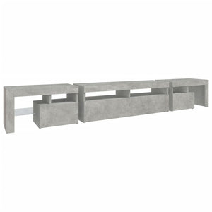 Έπιπλο Τηλεόρασης με LED Γκρι Σκυροδέματος 260x36,5x40 εκ.