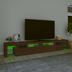 Έπιπλο Τηλεόρασης με LED Καφέ Δρυς 260x36,5x40 εκ. - Pakobazaar