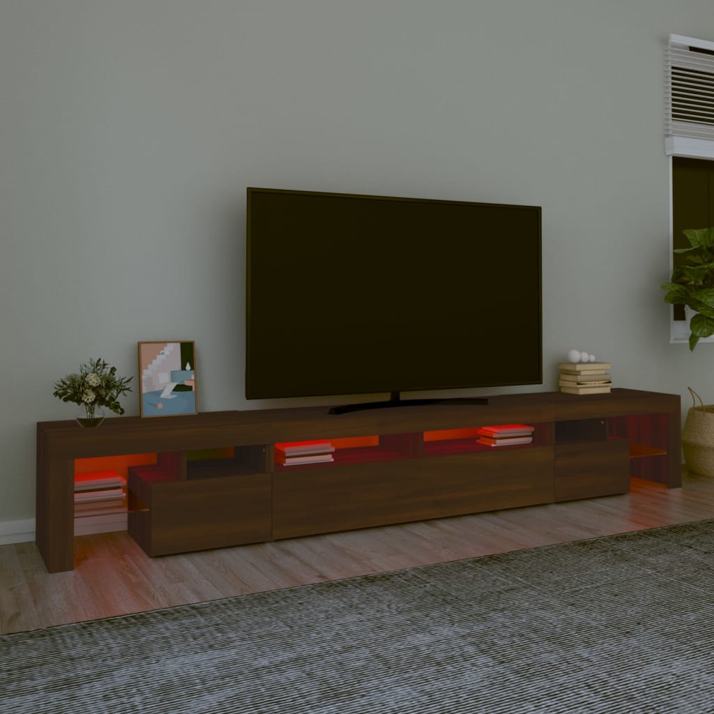 Έπιπλο Τηλεόρασης με LED Καφέ Δρυς 260x36,5x40 εκ. - Pakobazaar