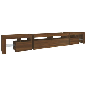 Έπιπλο Τηλεόρασης με LED Καφέ Δρυς 260x36,5x40 εκ. - Pakobazaar