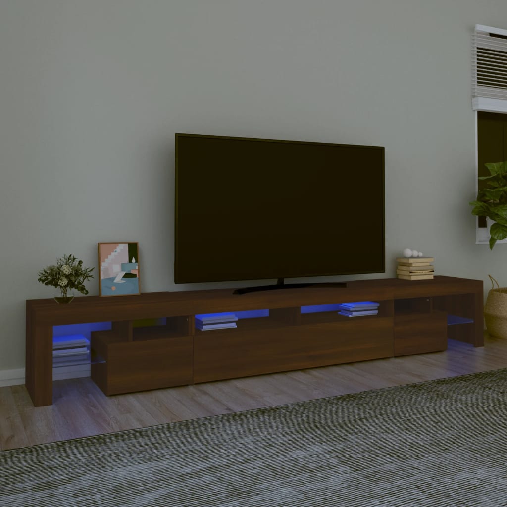 Έπιπλο Τηλεόρασης με LED Καφέ Δρυς 260x36,5x40 εκ. - Pakobazaar