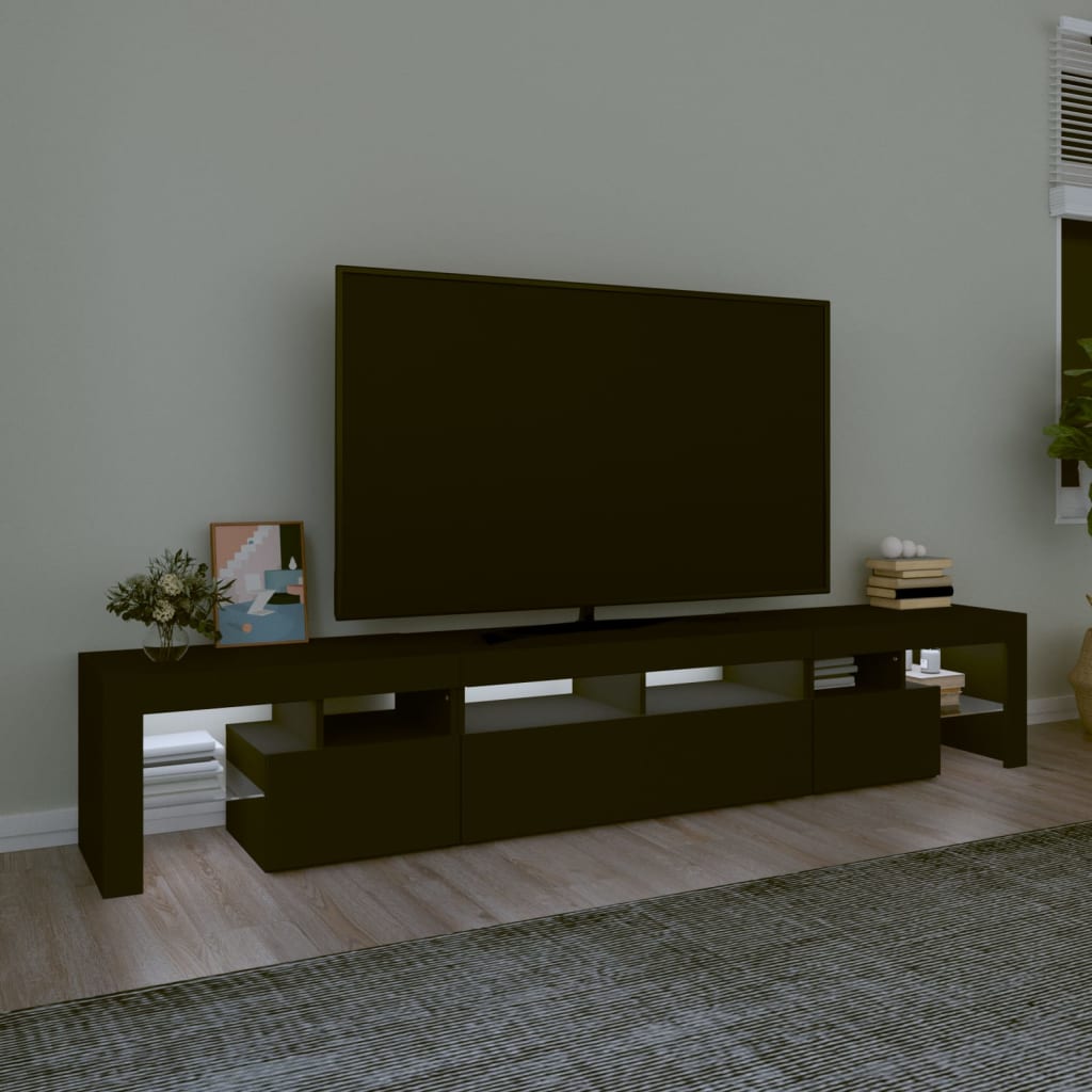 Έπιπλο Τηλεόρασης με LED Μαύρο 230x36,5x40 εκ.