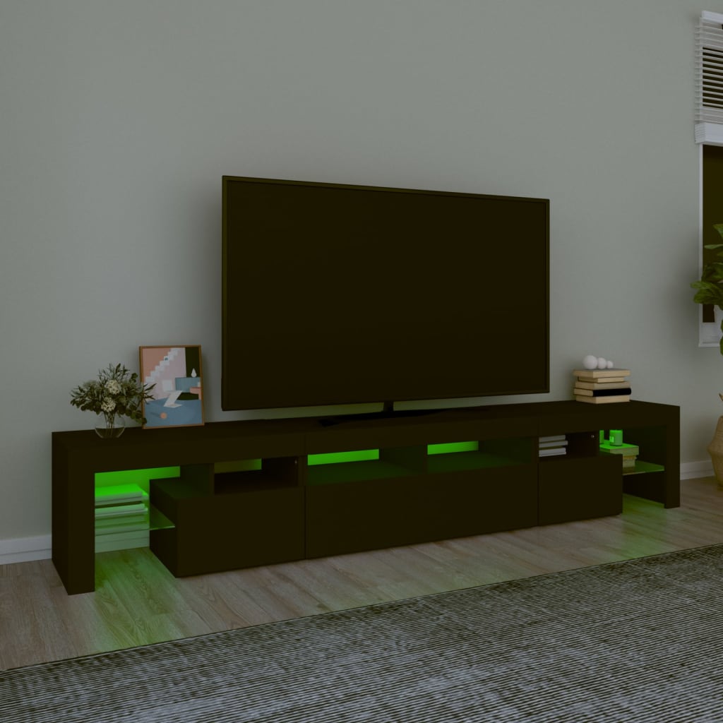 Έπιπλο Τηλεόρασης με LED Μαύρο 230x36,5x40 εκ.