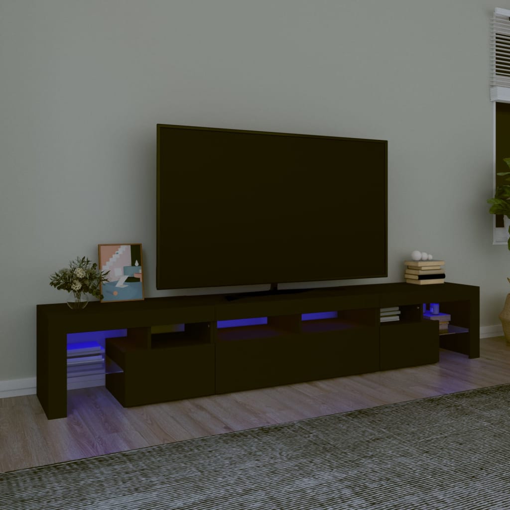 Έπιπλο Τηλεόρασης με LED Μαύρο 230x36,5x40 εκ.