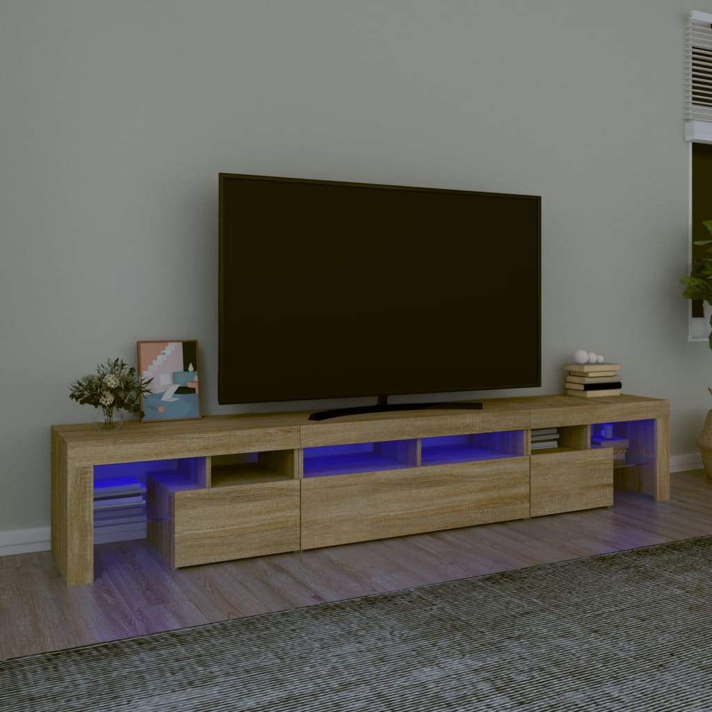 Έπιπλο Τηλεόρασης με LED Sonoma Δρυς 230 x 36,5 x 40 εκ. - Pakobazaar