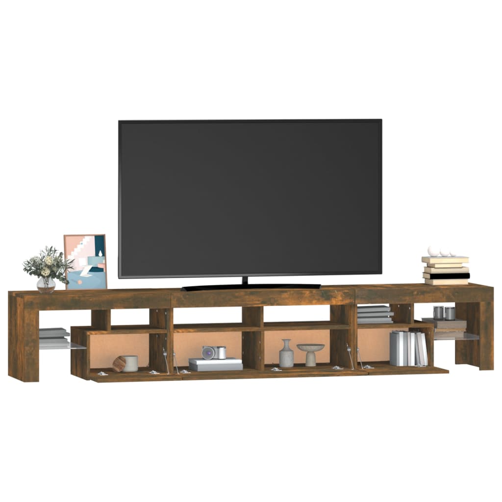 Έπιπλο Τηλεόρασης με LED Καπνιστή Δρυς 230x36,5x40 εκ.