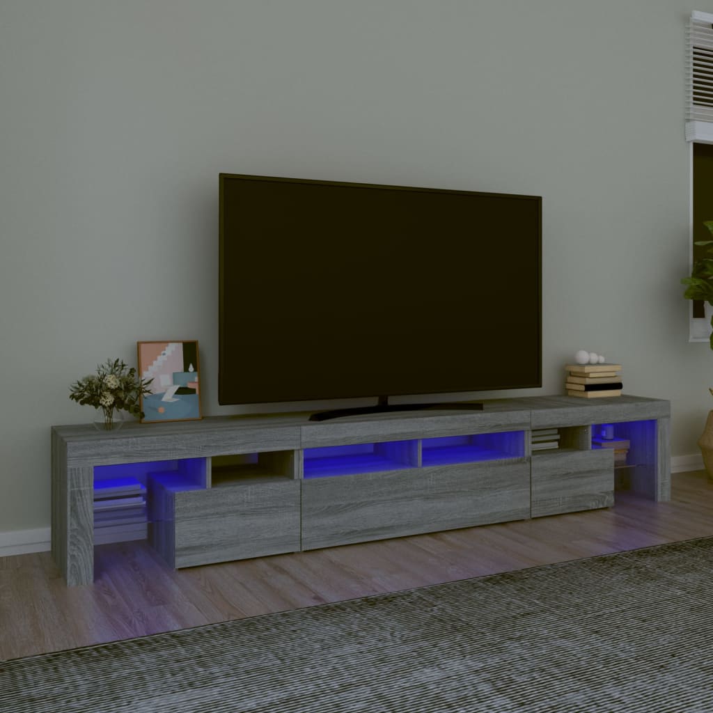 Έπιπλο Τηλεόρασης με LED Γκρι Sonoma 230x36,5x40 εκ. - Pakobazaar