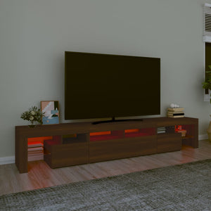 Έπιπλο Τηλεόρασης με LED Καφέ Δρυς 230x36,5x40 εκ. - Pakobazaar