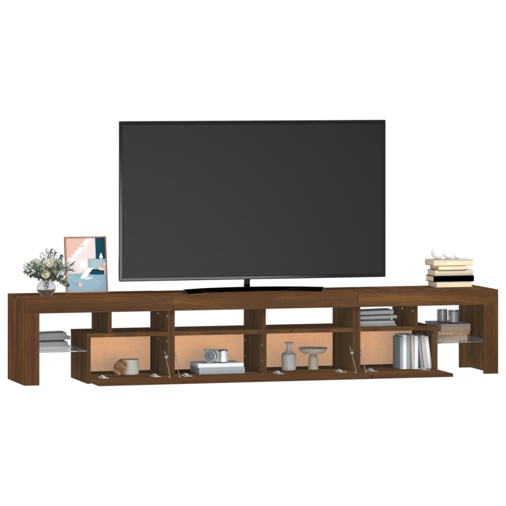 Έπιπλο Τηλεόρασης με LED Καφέ Δρυς 230x36,5x40 εκ. - Pakobazaar
