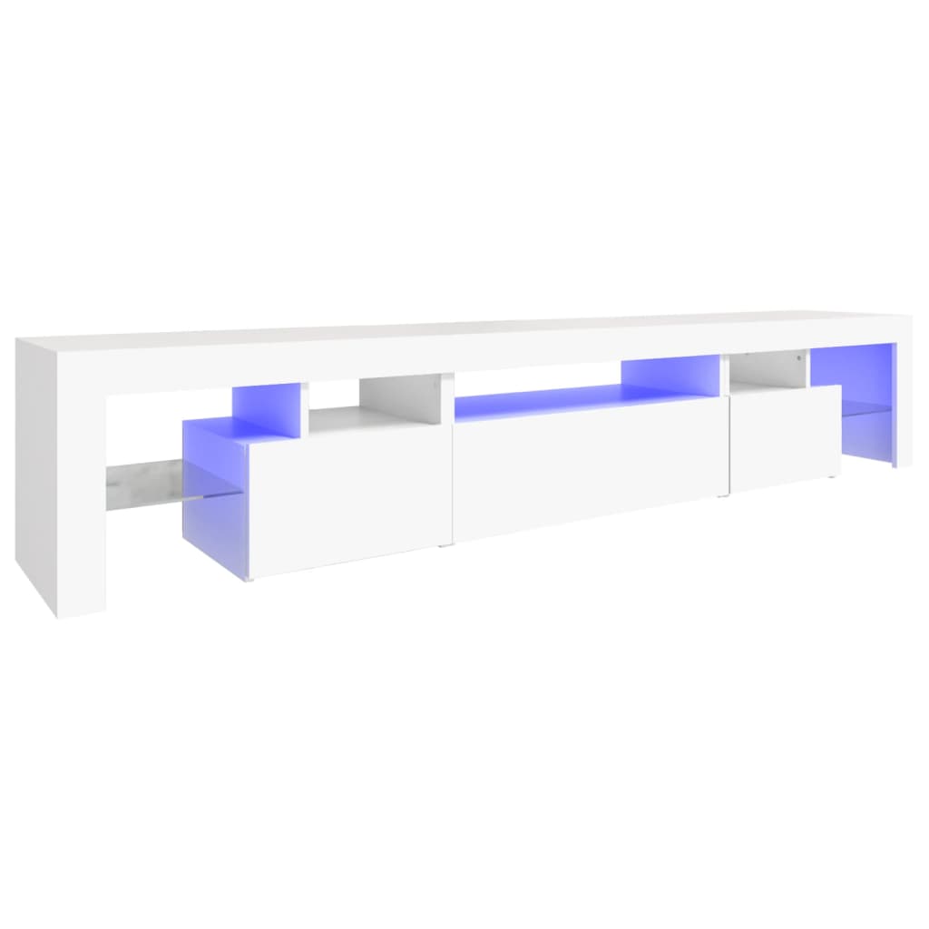 Έπιπλο Τηλεόρασης με LED Λευκό 215x36,5x40 εκ.