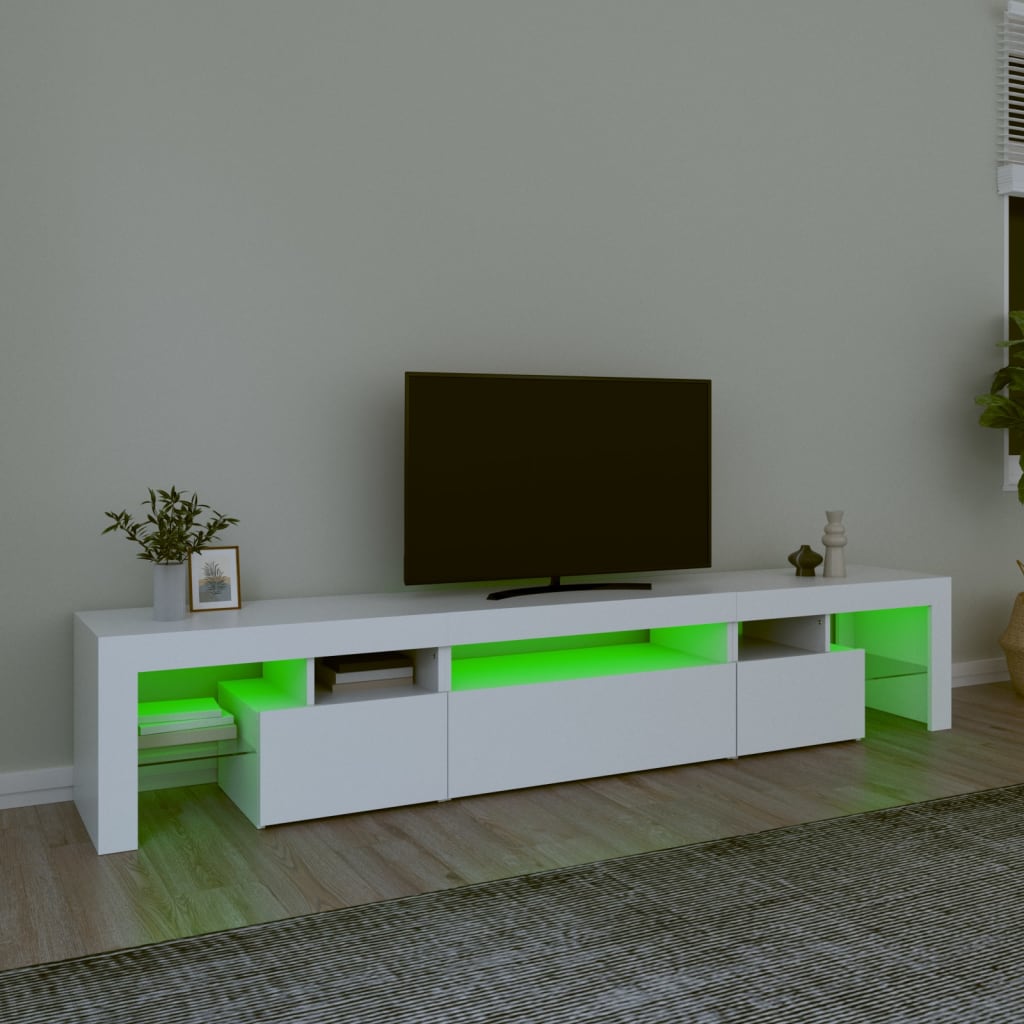 Έπιπλο Τηλεόρασης με LED Λευκό 215x36,5x40 εκ.