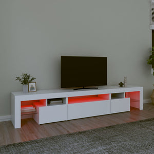 Έπιπλο Τηλεόρασης με LED Λευκό 215x36,5x40 εκ.