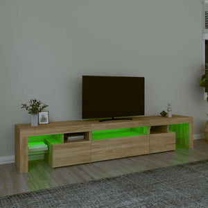 Έπιπλο Τηλεόρασης με LED Sonoma Δρυς 215x36,5x40 εκ. - Pakobazaar