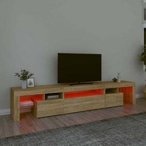 Έπιπλο Τηλεόρασης με LED Sonoma Δρυς 215x36,5x40 εκ. - Pakobazaar