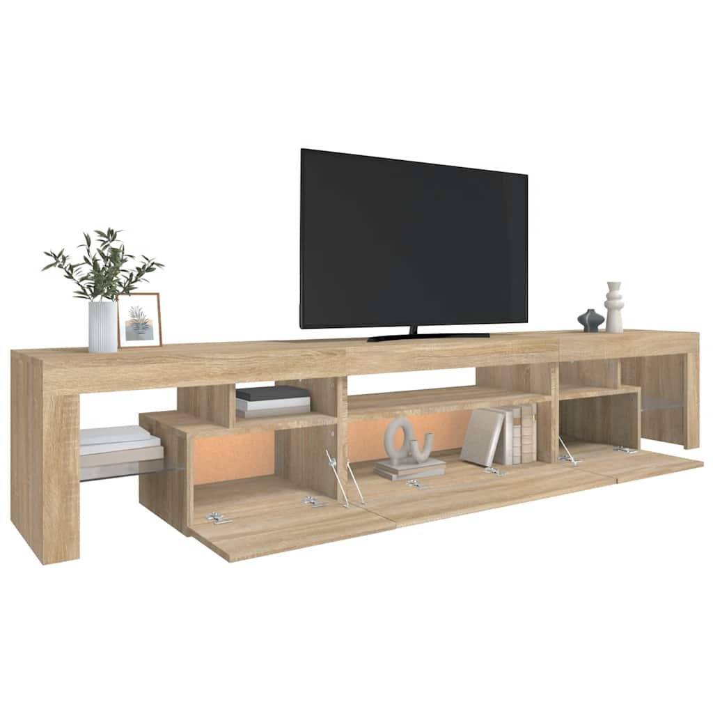 Έπιπλο Τηλεόρασης με LED Sonoma Δρυς 215x36,5x40 εκ. - Pakobazaar
