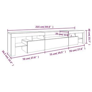 Έπιπλο Τηλεόρασης με LED Καπνιστή Δρυς 215x36,5x40 εκ.