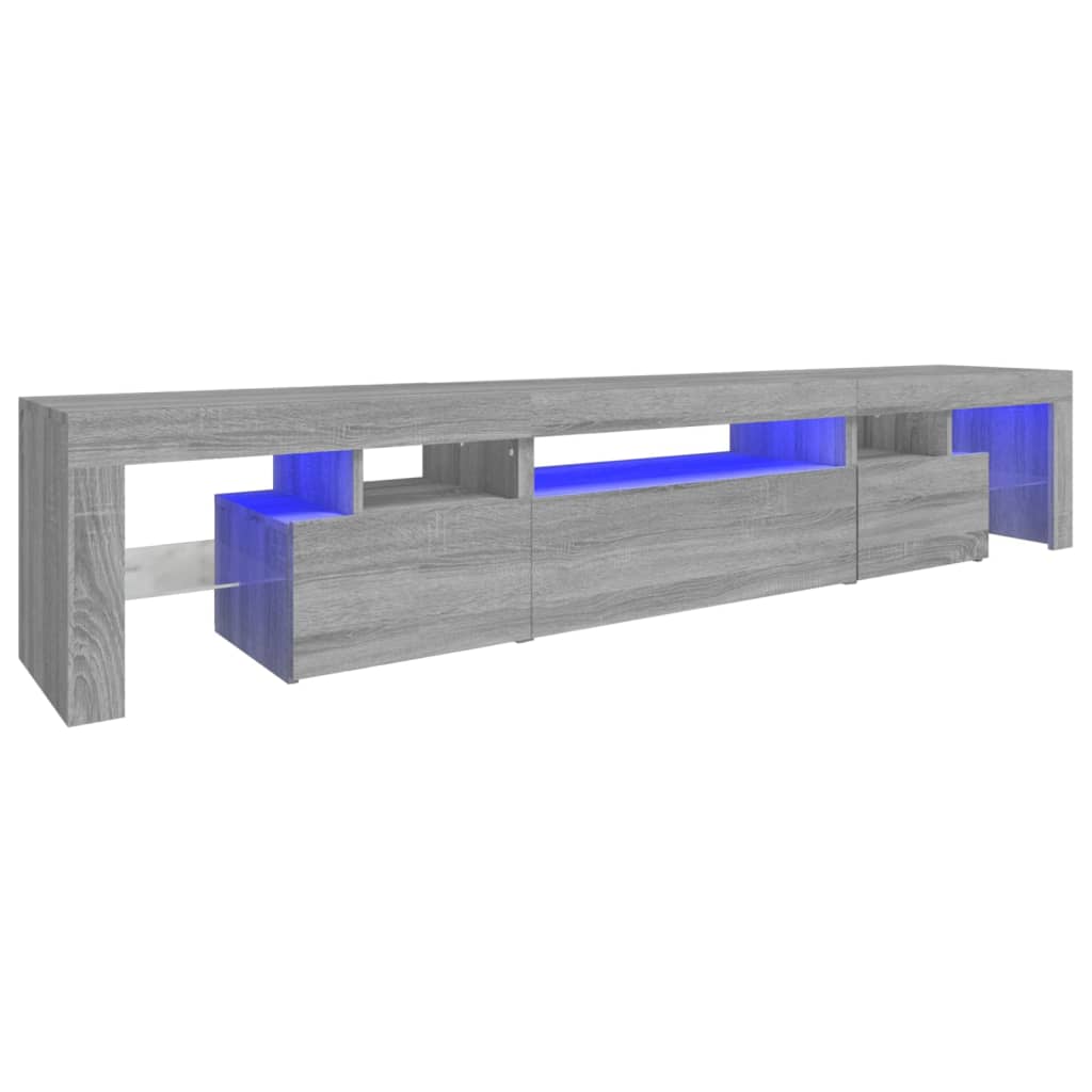 Έπιπλο Τηλεόρασης με LED Γκρι Sonoma 215x36,5x40 εκ.