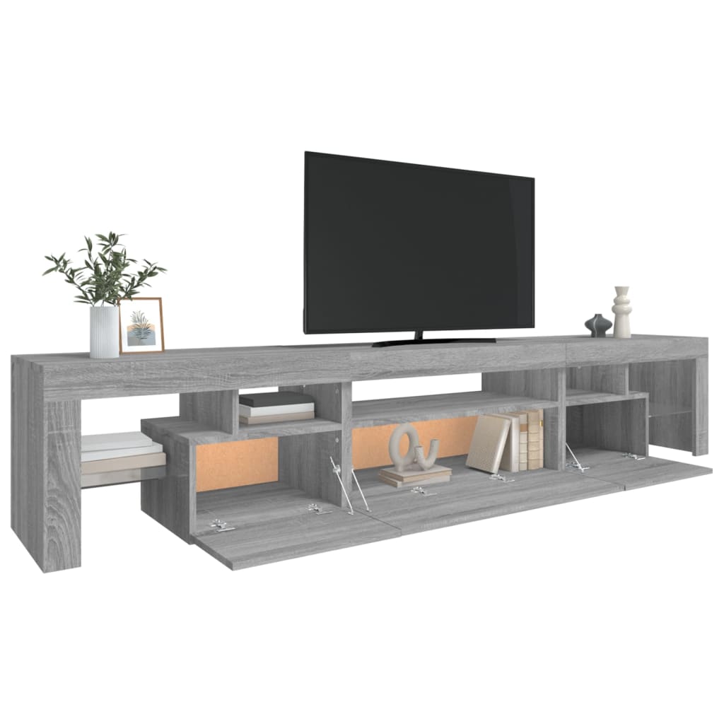 Έπιπλο Τηλεόρασης με LED Γκρι Sonoma 215x36,5x40 εκ.