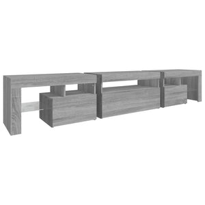 Έπιπλο Τηλεόρασης με LED Γκρι Sonoma 215x36,5x40 εκ.