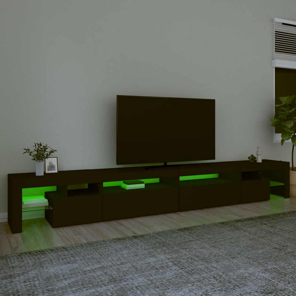 Έπιπλο Τηλεόρασης με LED Μαύρο 290 x 36,5 x 40 εκ.