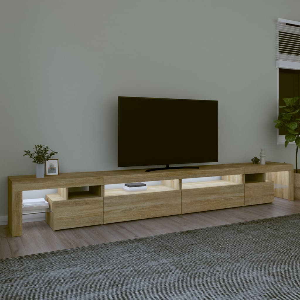 Έπιπλο Τηλεόρασης με LED Sonoma Δρυς 290x36,5x40 εκ. - Pakobazaar