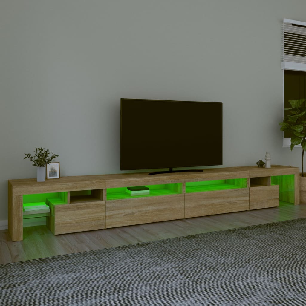Έπιπλο Τηλεόρασης με LED Sonoma Δρυς 290x36,5x40 εκ. - Pakobazaar
