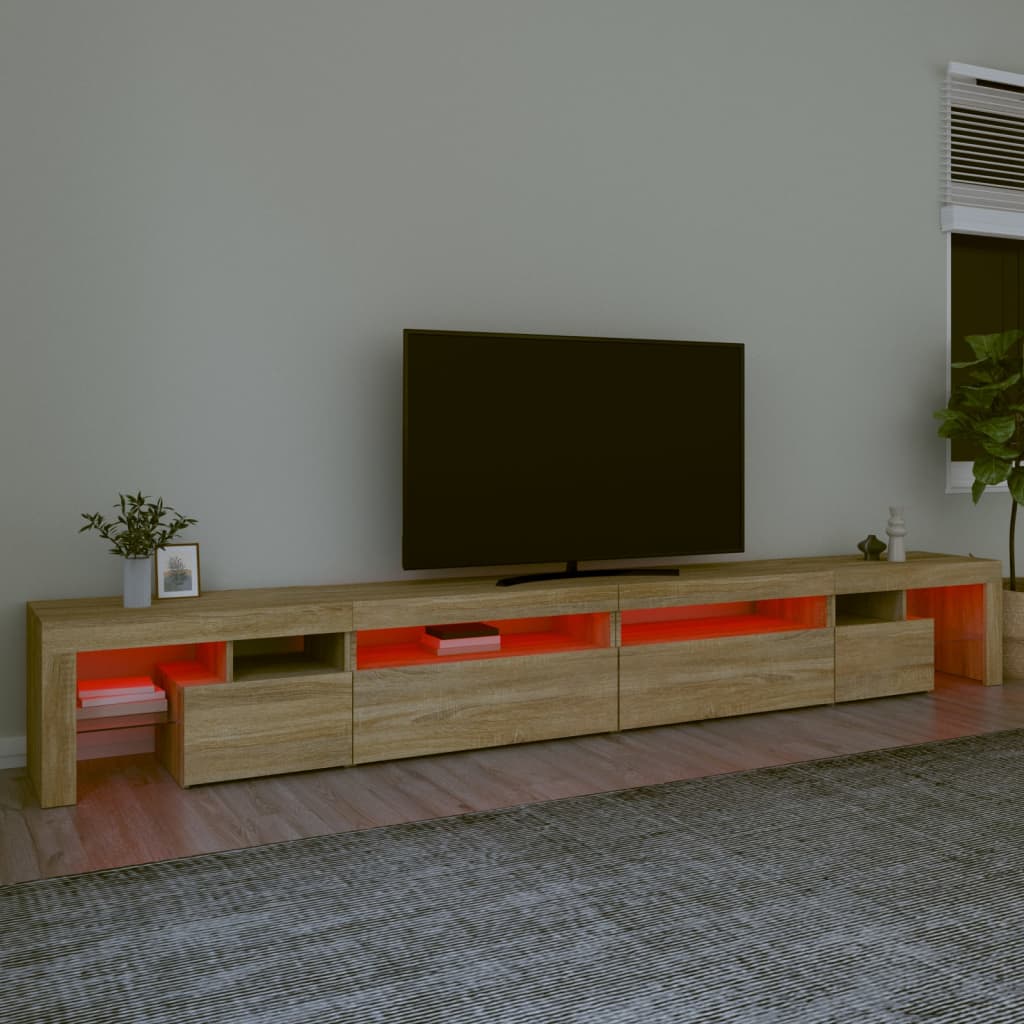 Έπιπλο Τηλεόρασης με LED Sonoma Δρυς 290x36,5x40 εκ. - Pakobazaar