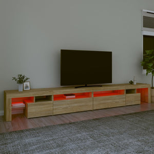 Έπιπλο Τηλεόρασης με LED Sonoma Δρυς 290x36,5x40 εκ. - Pakobazaar
