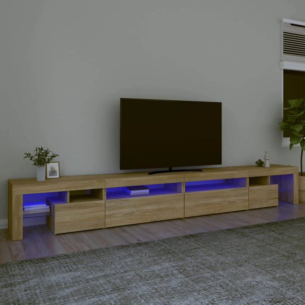 Έπιπλο Τηλεόρασης με LED Sonoma Δρυς 290x36,5x40 εκ. - Pakobazaar