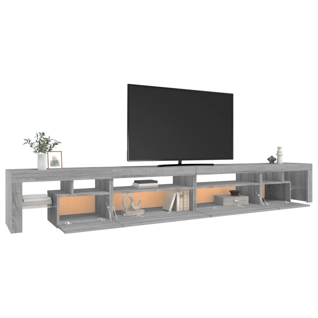 Έπιπλο Τηλεόρασης με LED Γκρι Sonoma 290x36,5x40 εκ.