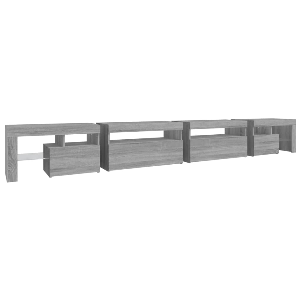 Έπιπλο Τηλεόρασης με LED Γκρι Sonoma 290x36,5x40 εκ.