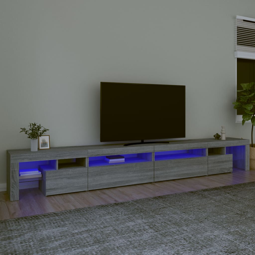 Έπιπλο Τηλεόρασης με LED Γκρι Sonoma 290x36,5x40 εκ.